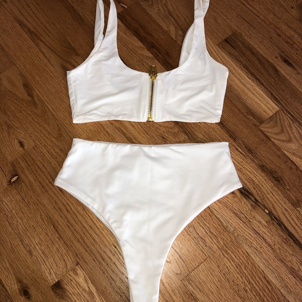 Meshki White Bathing Suit
